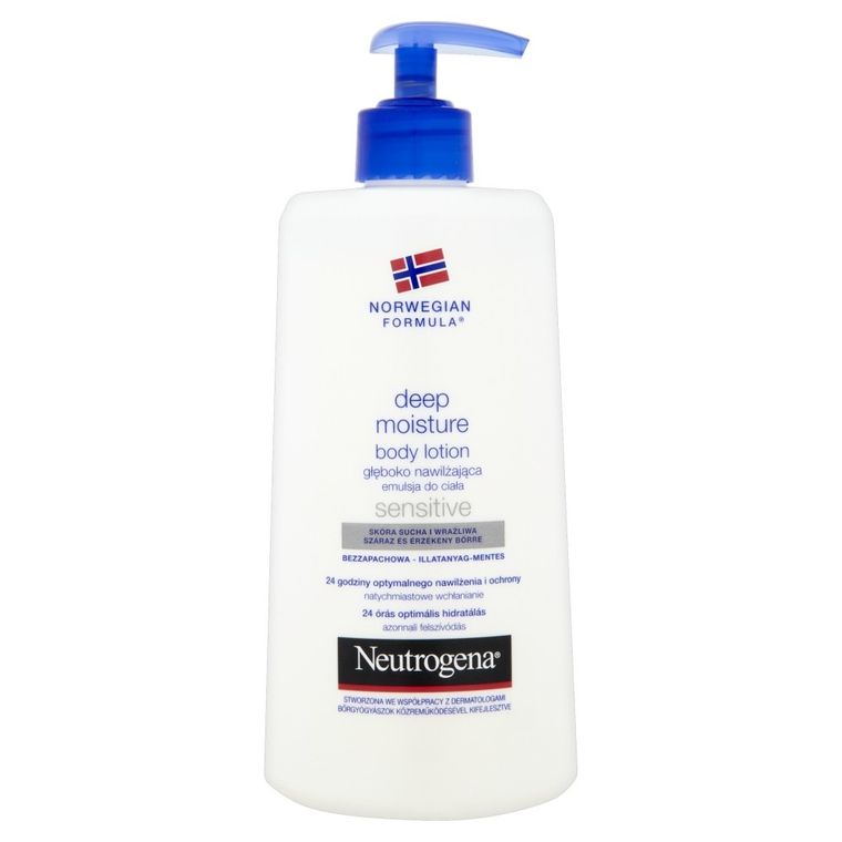Neutrogena, Formuła Norweska, głęboko nawilżająca emulsja do ciała do skóry wrażliwej, 400 ml