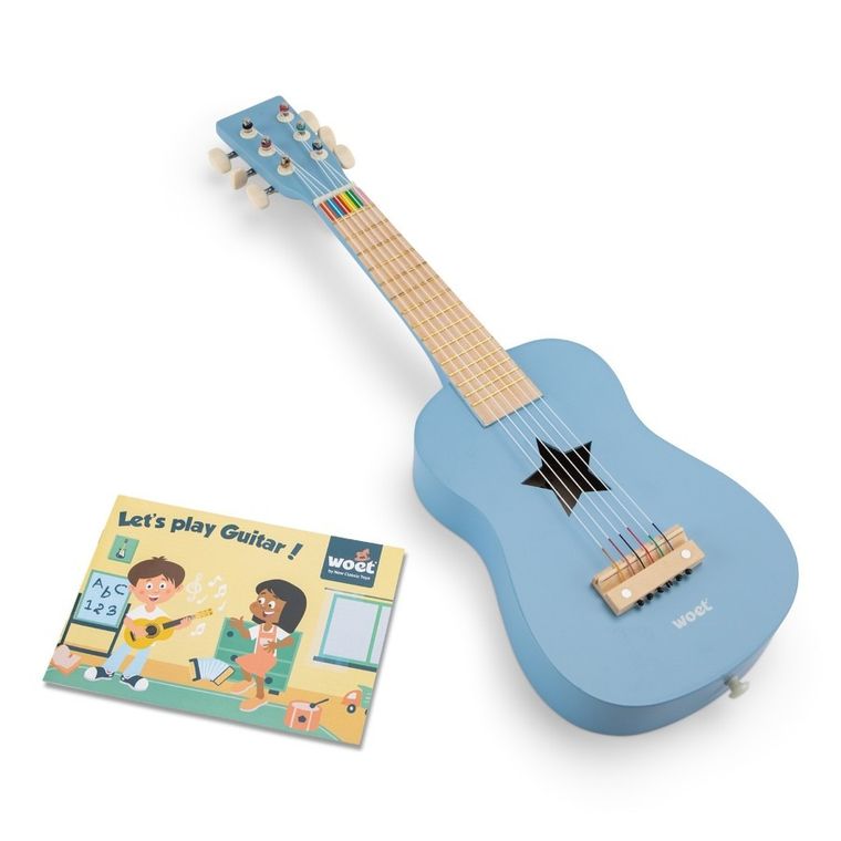 New Classic Toys, Woet, drewniana gitara, niebieska