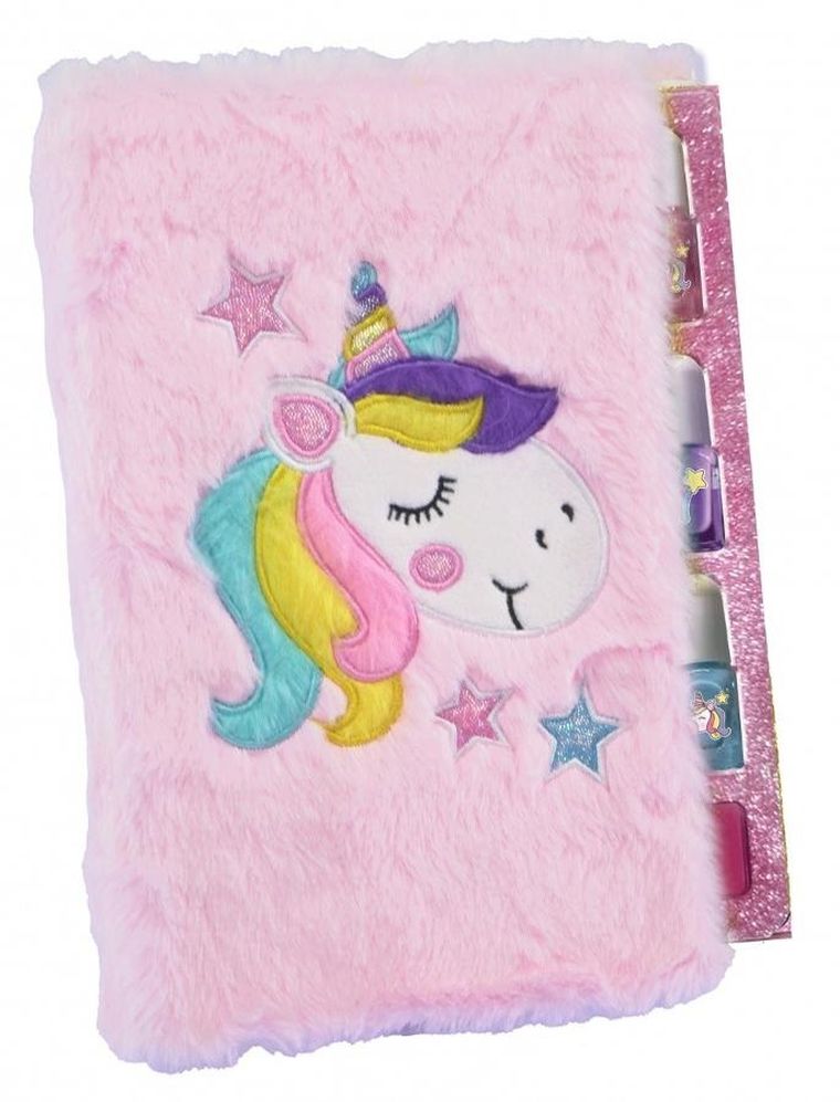 Nice Group, Jednorożec, zestaw make up w formie pamiętnika z futerkową okładką