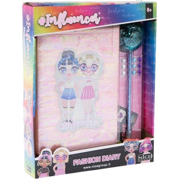 Nice Group, pamiętnik z długopisem pomponem, jasnoróżowy