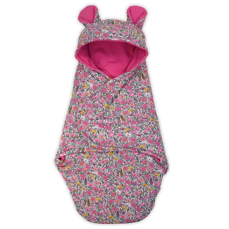 Nicol, Kwiatki, śpiworek nieocieplany, do fotelika, ciemny róż, 0-3 m