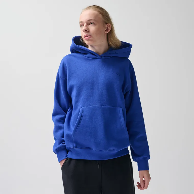 Niebieska bluza unisex z kapturem o kroju oversize NOWEAR