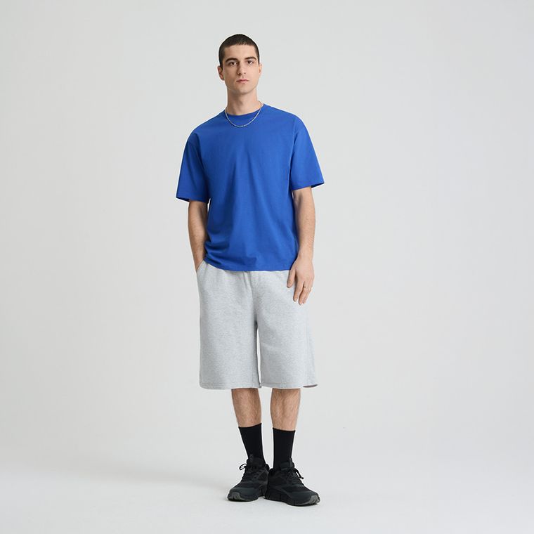 Niebieska koszulka basic o kroju relaxed NOWEAR