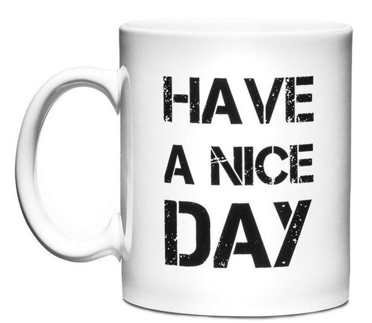 Niegrzeczny kubek z palcem, biały