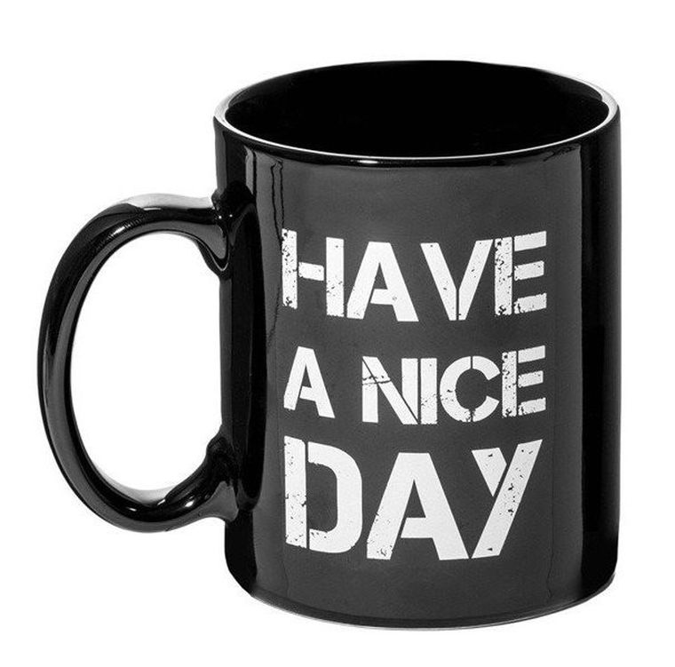 Niegrzeczny kubek z palcem, czarny