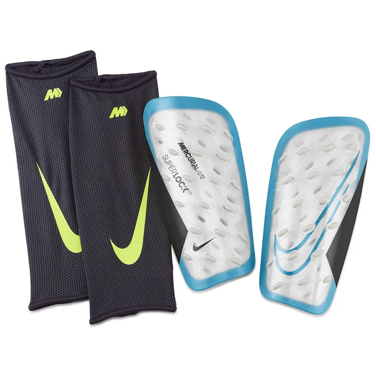 Nike, nagolenniki piłkarskie, Mercurial Lite SuperLock DN3609-420, rozmiar L