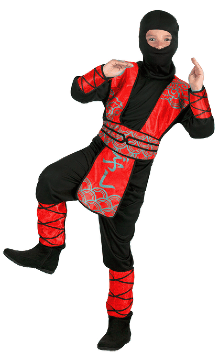 Ninja, strój dla dziecka, czerwony, 110/116