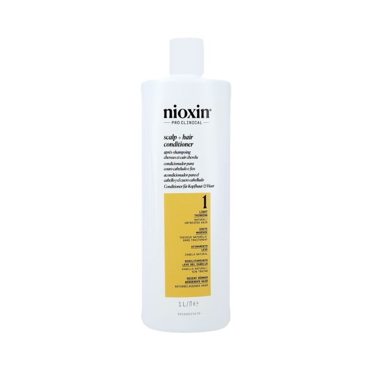 Nioxin, Pro Clinical 1, wzmacniająca odżywka do włosów naturalnych i lekko przerzedzonych, 1000 ml