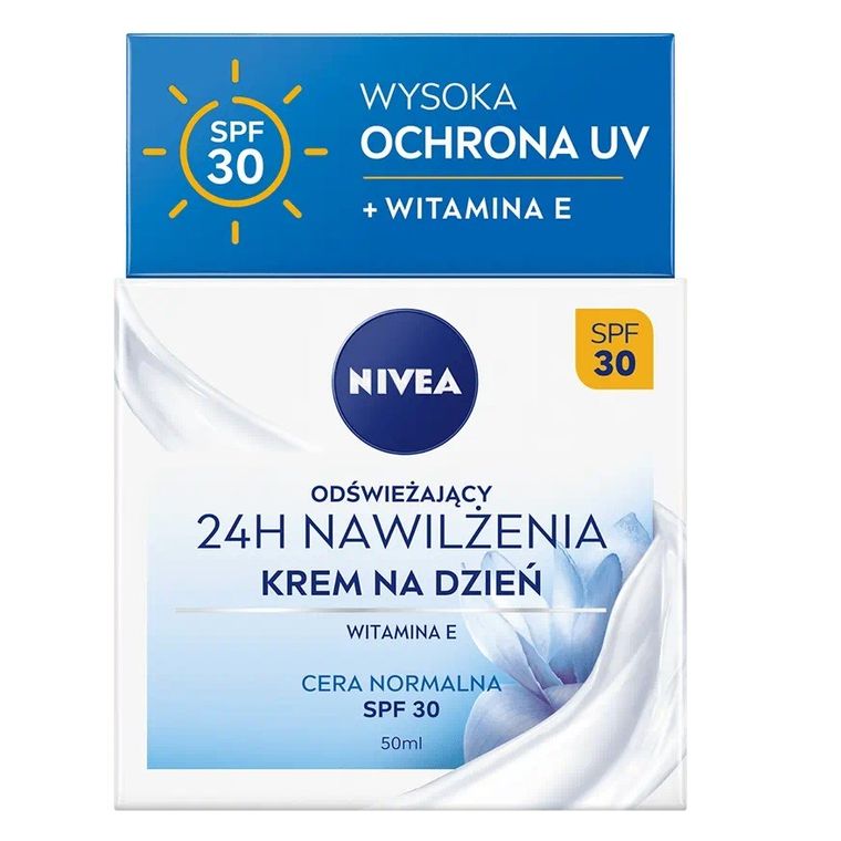 Nivea, 24H Nawilżenia, odświeżający krem na dzień SPF30, cera normalna, 50 ml