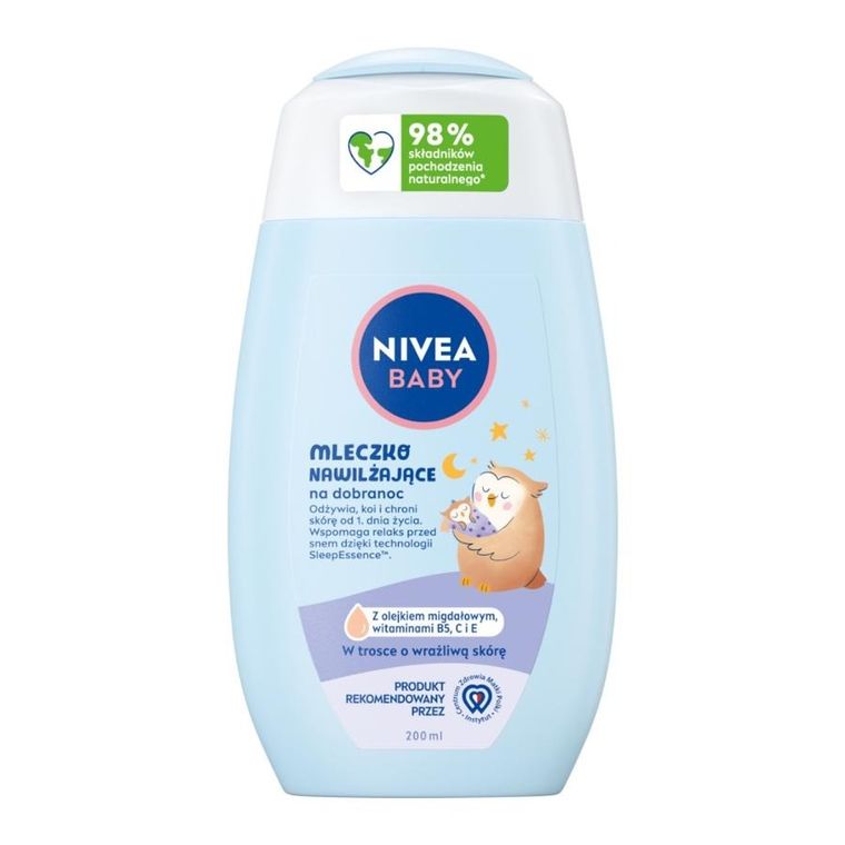 Nivea, Baby, mleczko nawilżające na dobranoc, 200 ml