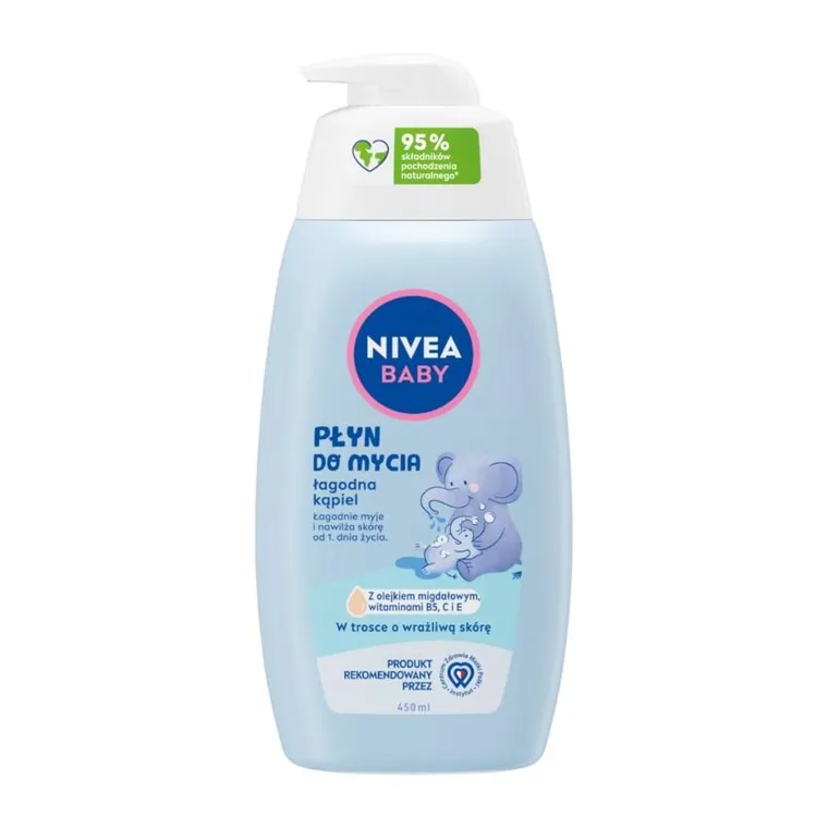 Nivea Baby, płyn do mycia, łagodna kąpiel, 450 ml