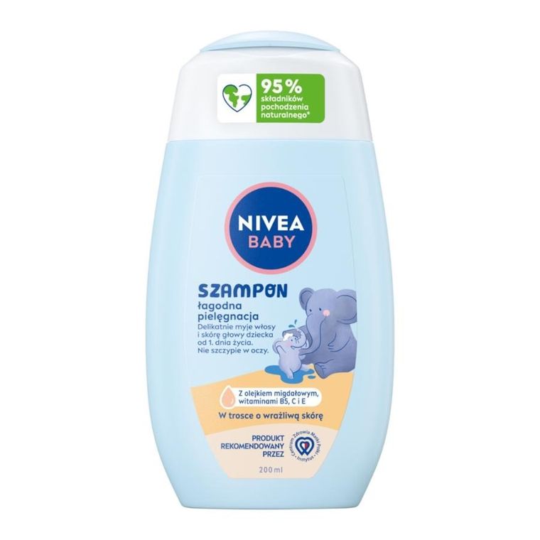 Nivea, Baby, szampon, łagodna pielęgnacja, 200 ml