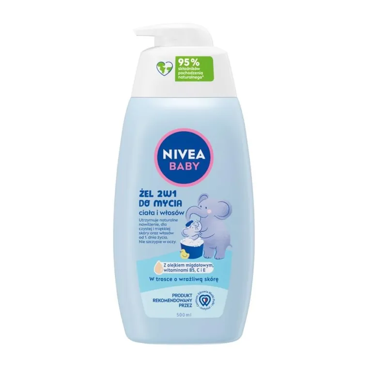 Nivea Baby, żel 2w1 do mycia ciała i włosów, 500 ml