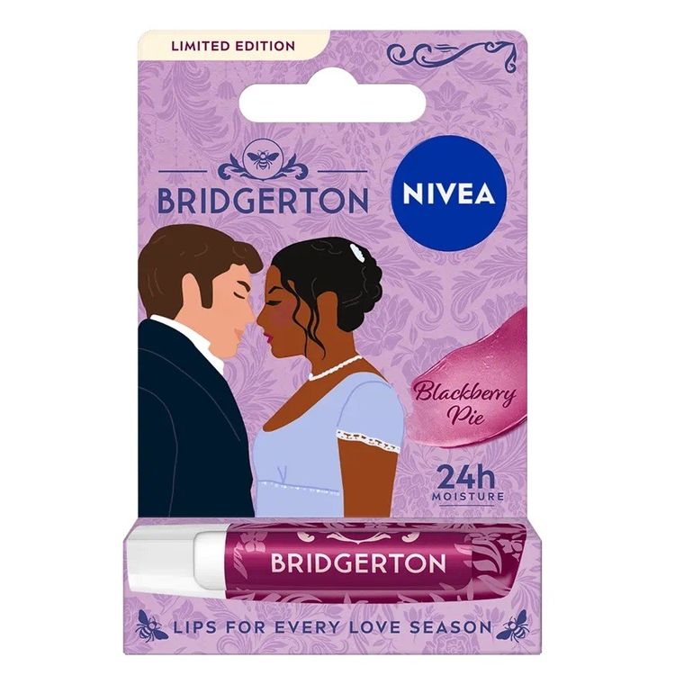 Nivea, Bridgerton Edition Kate&Anthony, pielęgnująca pomadka do ust, Blackberry Pie, 4.8g
