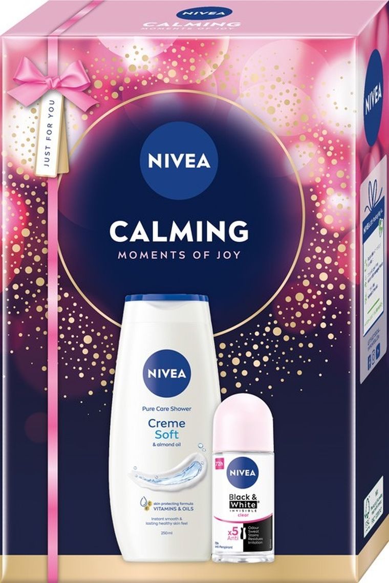 Nivea, Calming, zestaw prezentowy damski: żel pod prysznic, 250 ml + antyperspirant roll-on, 50 ml