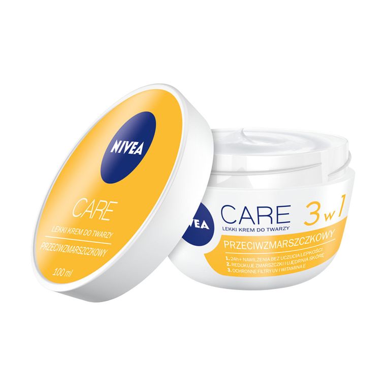 Nivea Care, lekki krem przeciwzmarszczkowy, do każdej cery, 100 ml