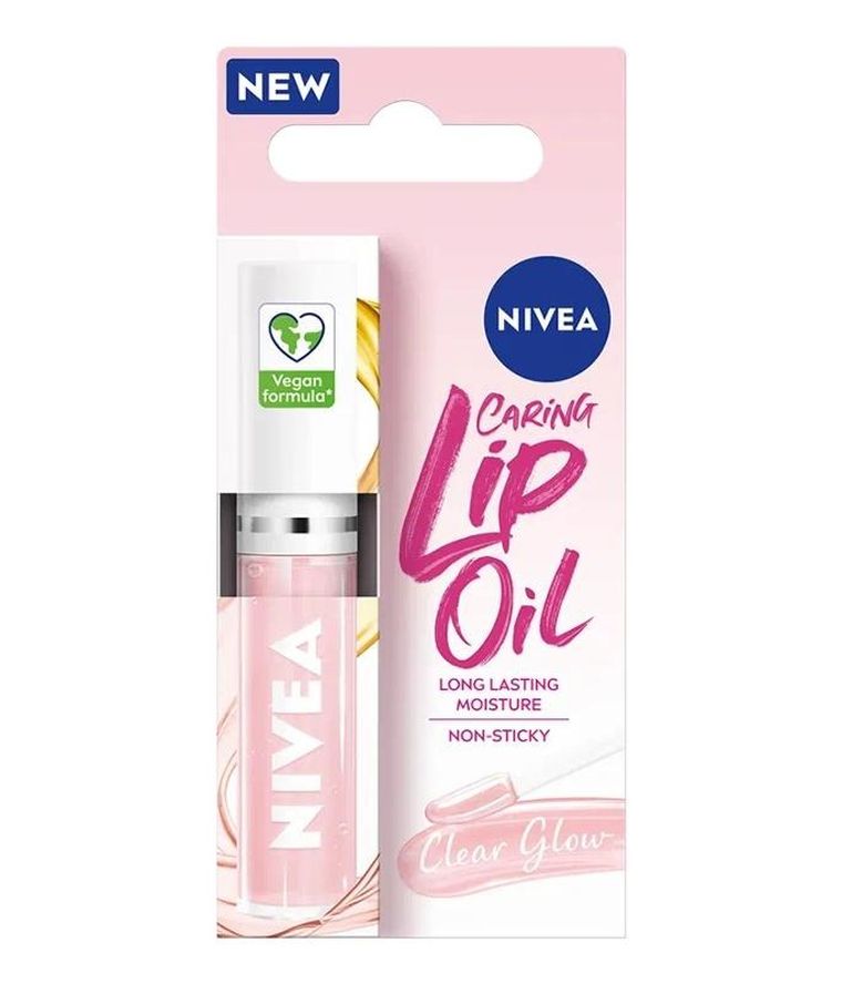 Nivea, Caring Lip Oil, nawilżający olejek do ust, clear glow, 55 ml