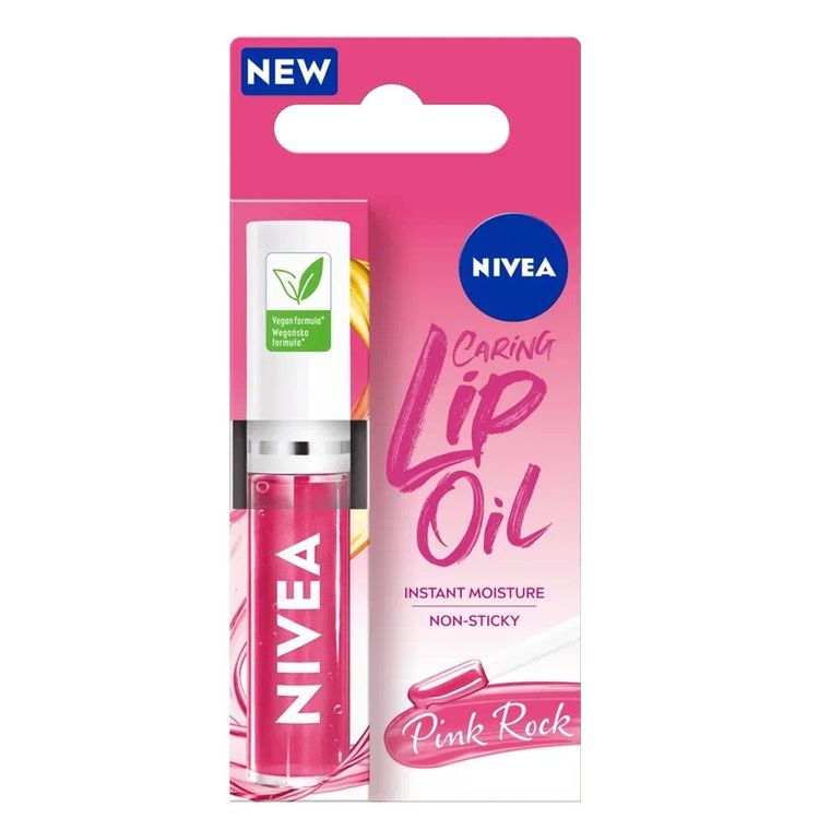 Nivea, Caring Lip Oil, pielęgnujący olejek do ust, Pink Rock, 5.5 ml