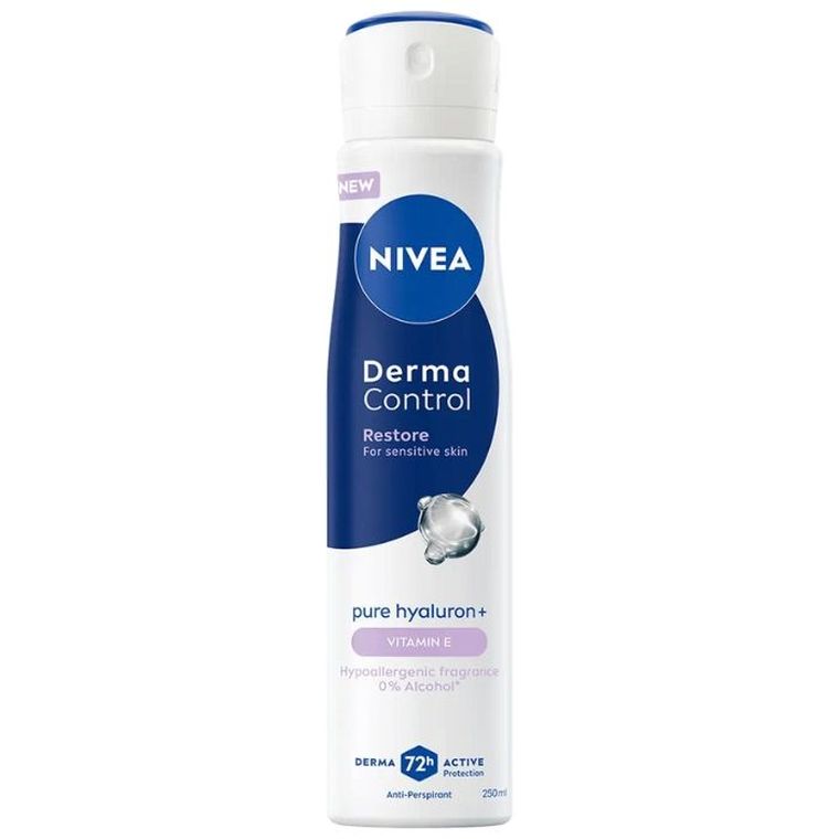 Nivea, Derma Control Restore, damski antyperspirant 72h w sprayu, 250 ml