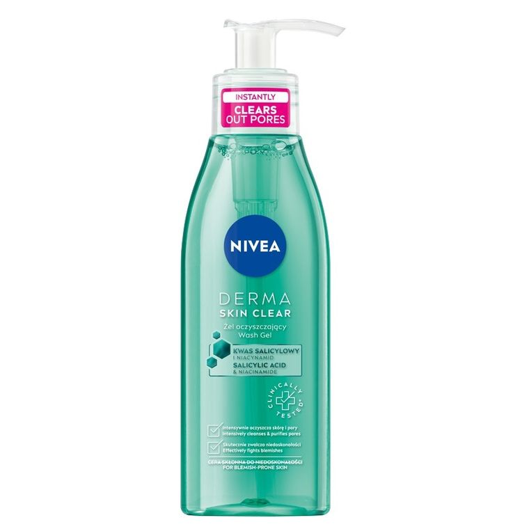 Nivea, Derma Skin Clear, żel oczyszczający przeciw niedoskonałościom, 150 ml