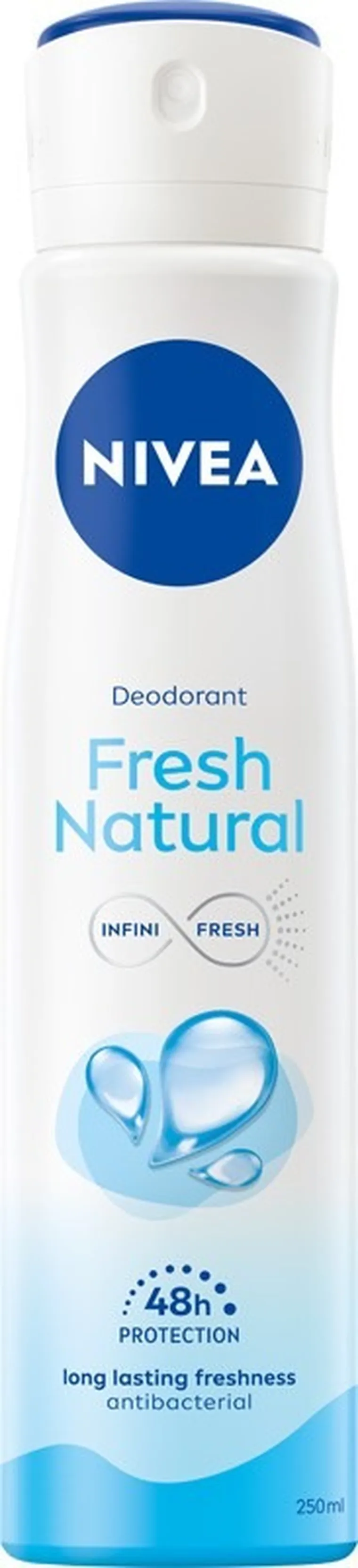 Nivea, dezodorant damski w sprayu, fresh natural, 250 ml
