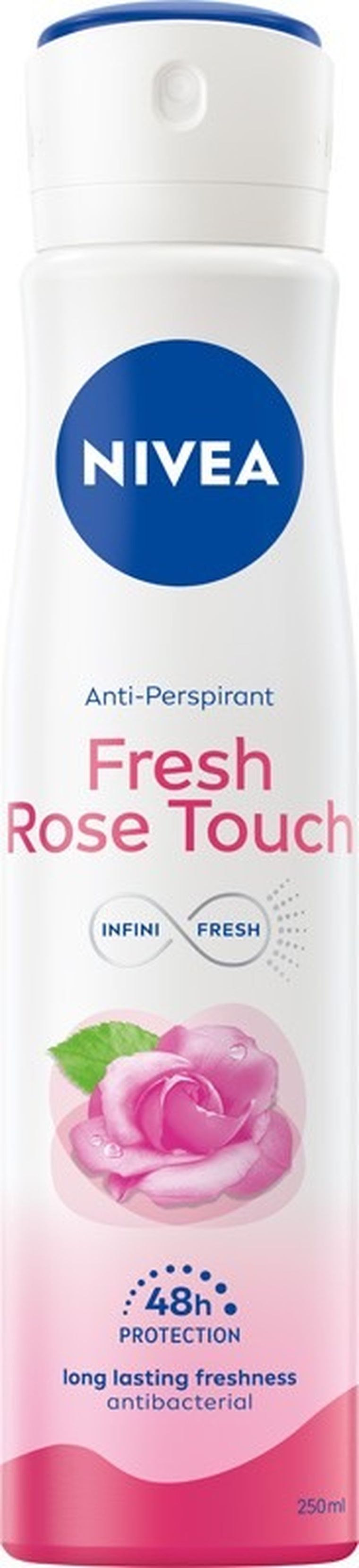 Nivea, dezodorant damski w sprayu, fresh rose touch, 250 ml