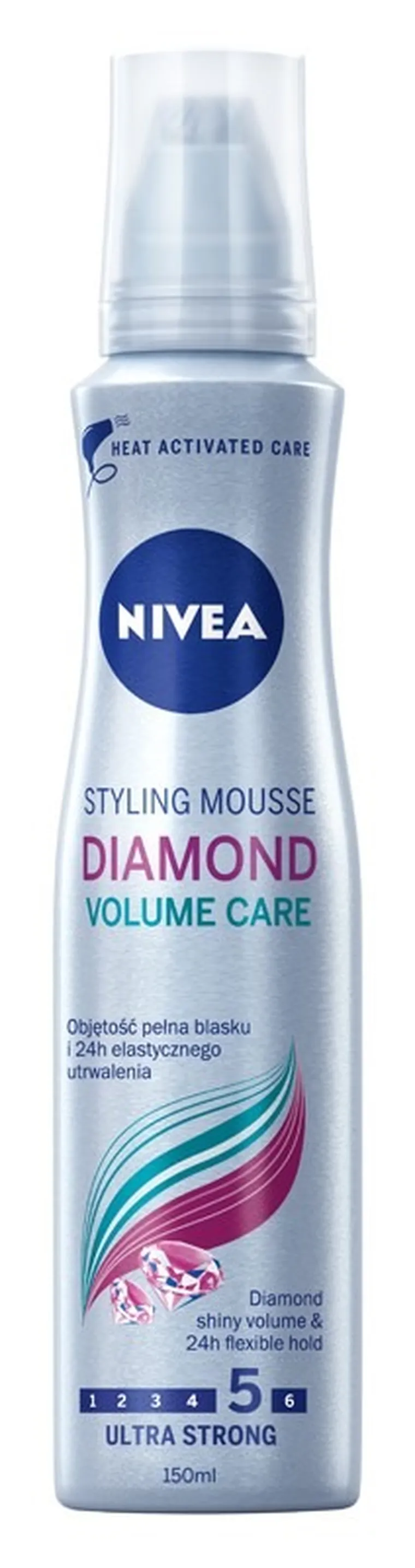 Nivea, Diamond Volume Care, pianka do włosów, ultra mocna, 150 ml