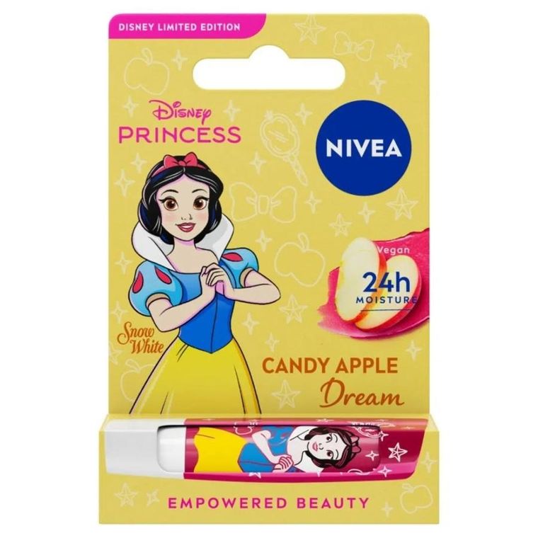 Nivea, Disney Princess, pielęgnująca pomadka do ust, Candy Apple Dream Śnieżka, 48g