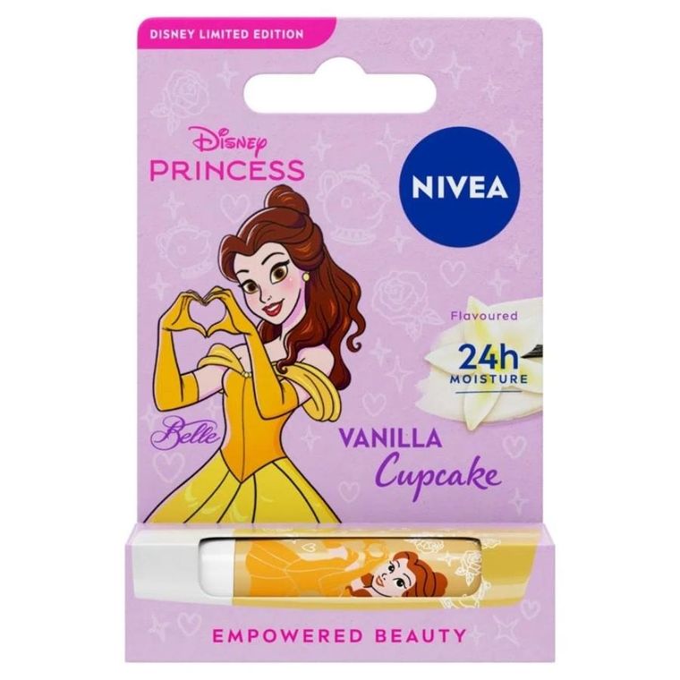 Nivea, Disney Princess, pielęgnująca pomadka do ust, Vanilla Cupcake Bella, 48g