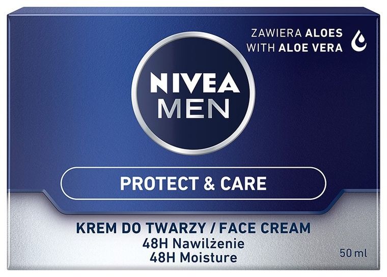 Nivea for Men, Protect & Care, nawilżający krem do twarzy, 50 ml