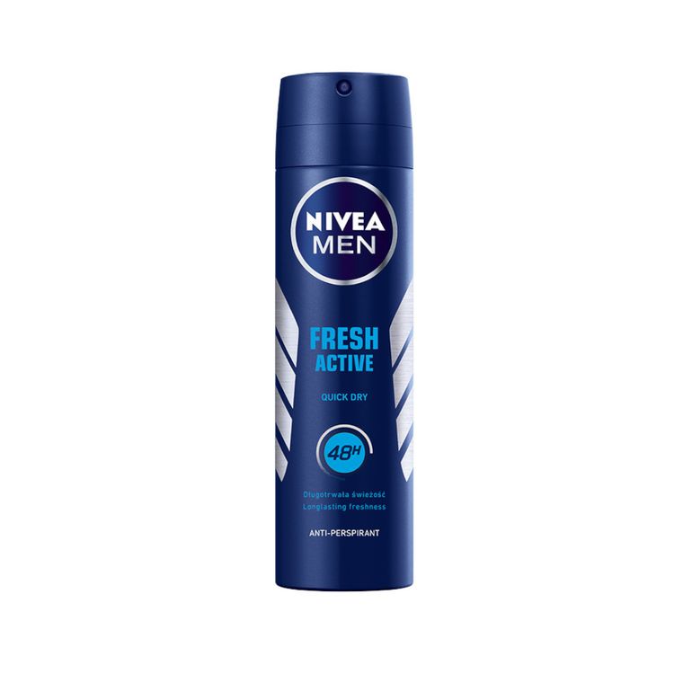 Nivea, Fresh Active, dezodorant, spray, męski, 150 ml