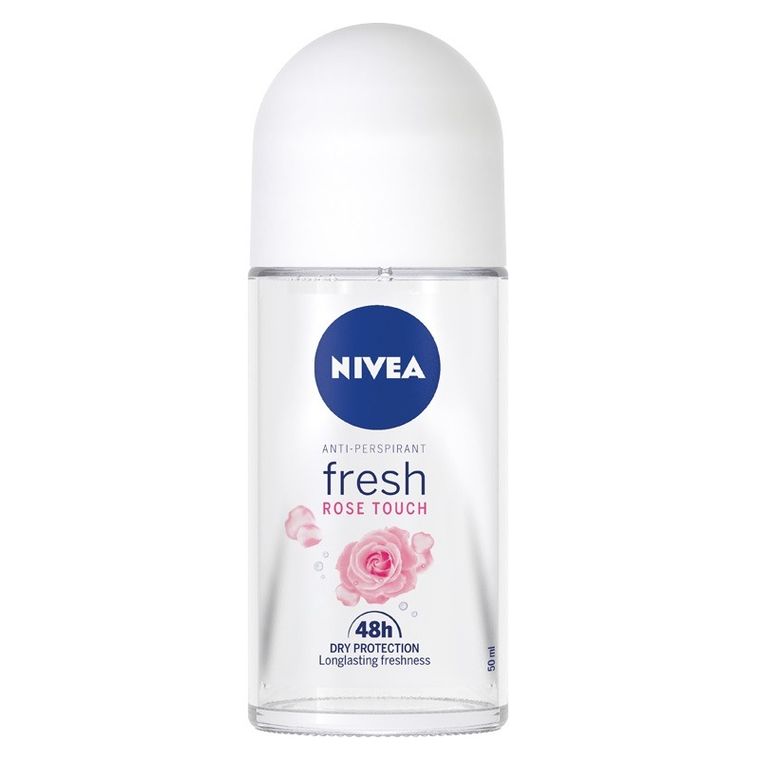 Nivea, Fresh Rose Touch 48h roll-on, dezodorant, damski, 50 ml