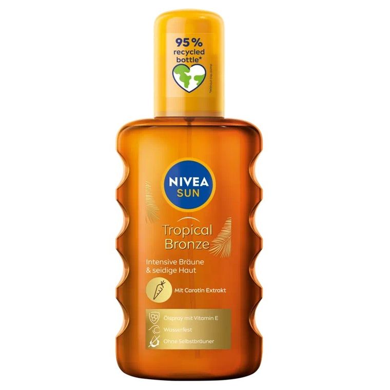 Nivea, Intense Bronze, karotenowy olejek do opalania w spray'u SPF6, 200 ml