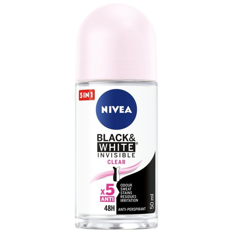 Nivea, Invisible Clear, dezodorant, roll-on, damski, 50 ml