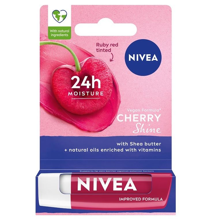 Nivea, Lip Care, pomadka ochronna do ust, cherry shine, 48g