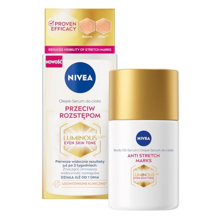 Nivea, Luminous630, olejek-serum do ciała przeciw rozstępom, 100 ml
