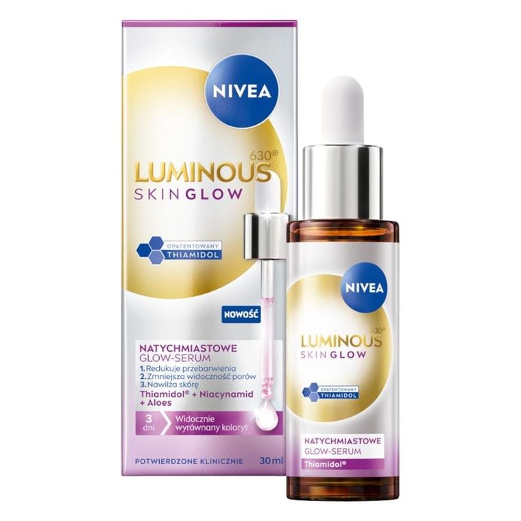 Nivea, Luminous630 Skin Glow, natychmiastowe glow-serum, 30 ml
