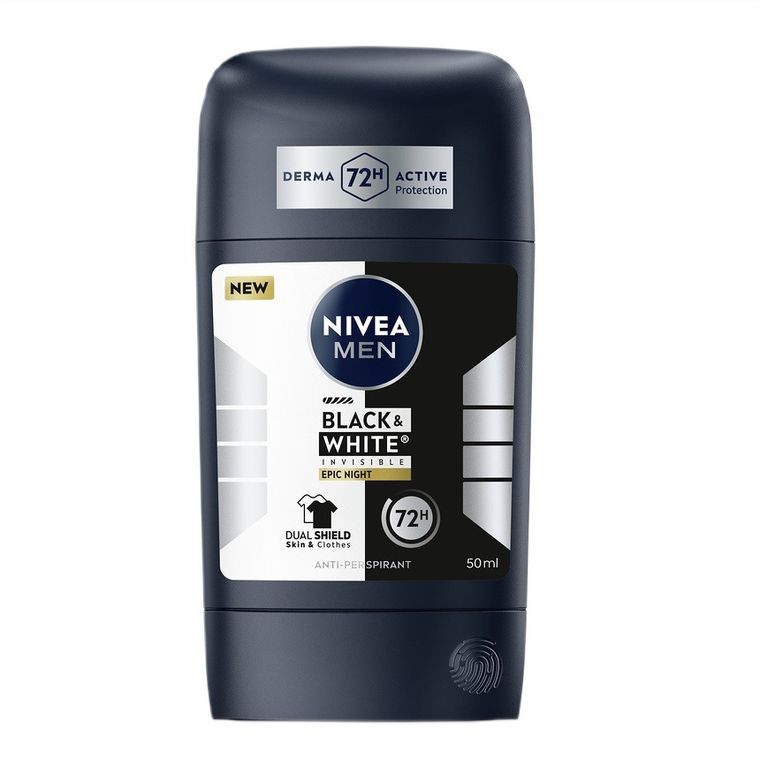 Nivea, Men Black&White Invisible Epic Night, antyperspirant w sztyfcie, 50 ml