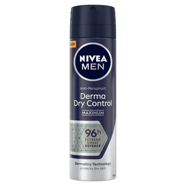 Nivea, Men Derma Dry Control, antyperspirant, spray, 150 ml