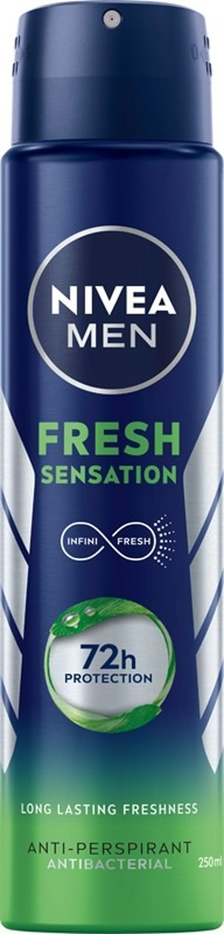 Nivea, Men, dezodorant męski w sprayu, fresh sensation, 250 ml