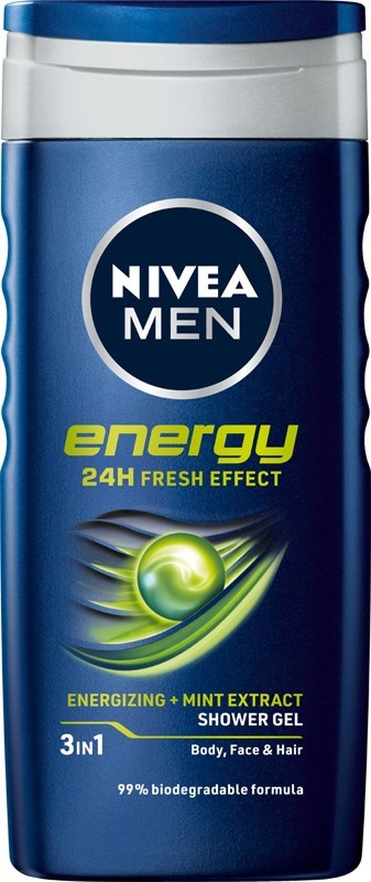 Nivea, Men, żel pod prysznic, 3in1 energy, 24h fresh effect, 250 ml