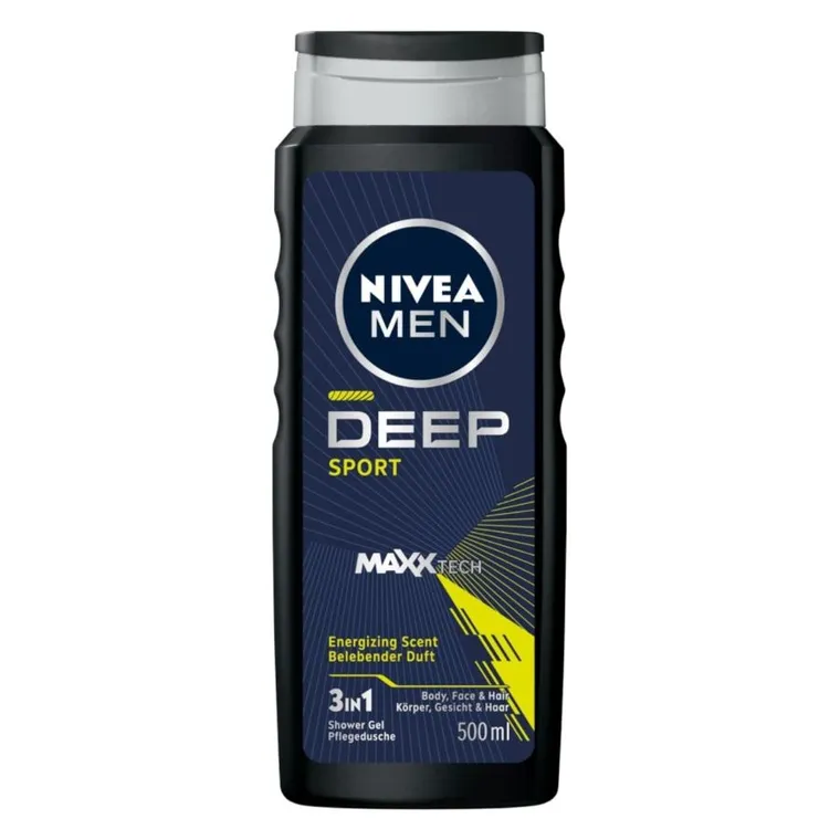 Nivea Men, żel pod prysznic 3w1, Deep Sport, 500 ml