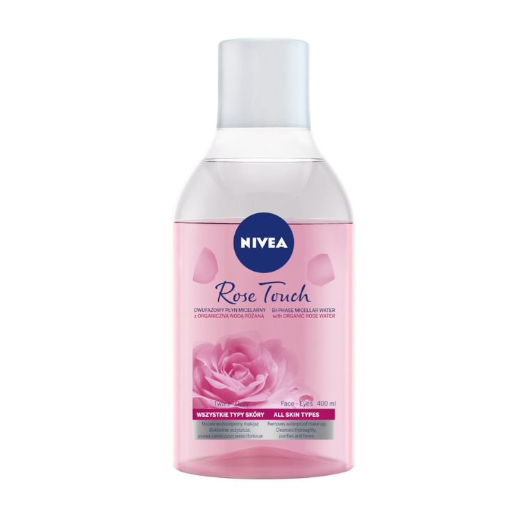 Nivea, Micell Air Skin Breathe, micelarny płyn dwufazowy z wodą różaną, 400 ml