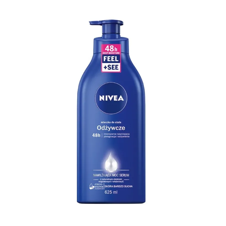 Nivea, Nawilżająca Moc Serum, odżywcze mleczko do ciała z pompką, 625 ml