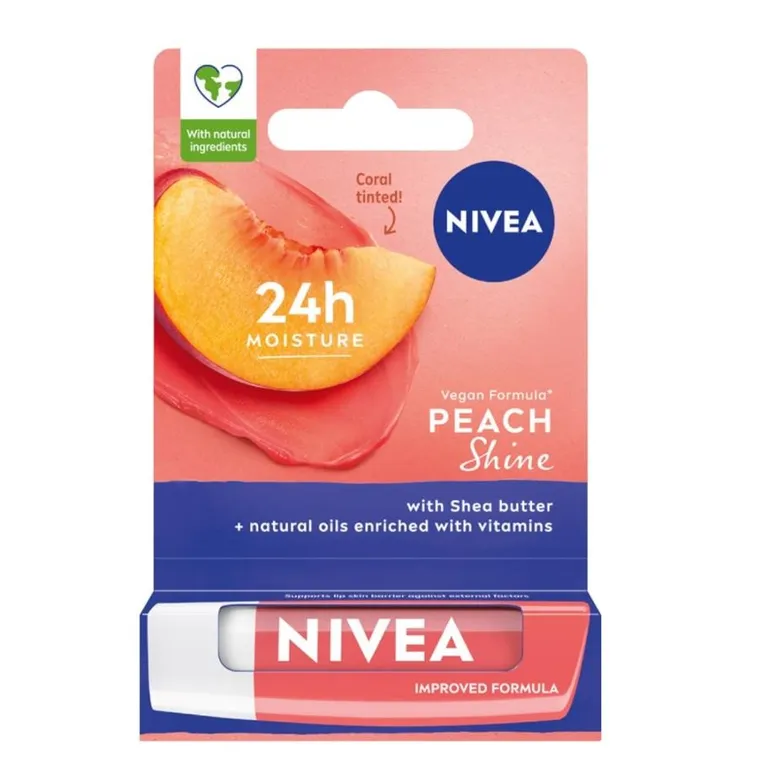 Nivea, pielęgnująca pomadka do ust Peach Shine, 4.8g