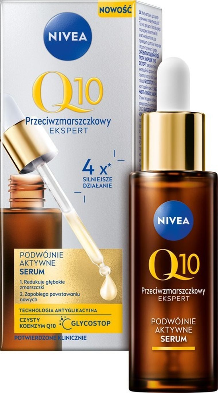 Nivea, Q10 Przeciwzmarszczkowy Ekspert, podwójnie aktywne serum do twarzy, 30 ml