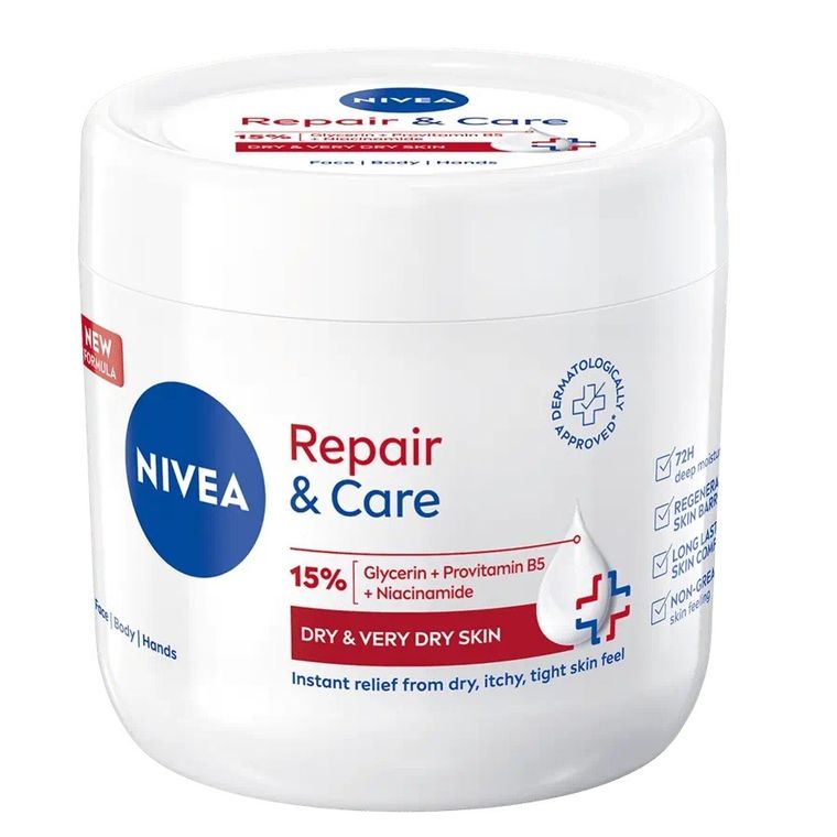 Nivea, Repair & Care, krem nawilżająco-regenerujący, 400 ml