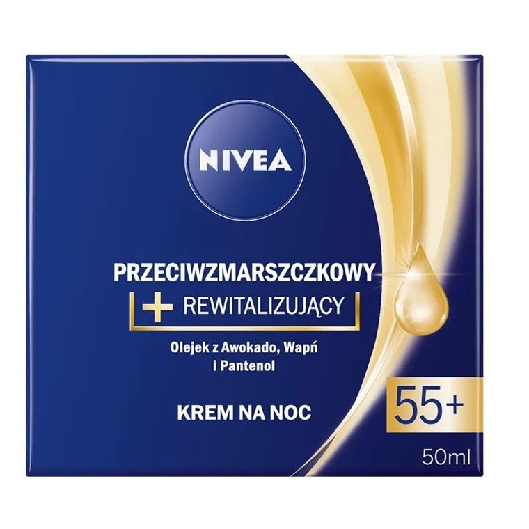 Nivea, rewitalizujący krem przeciwzmarszczkowy na noc, 55+, 50 ml