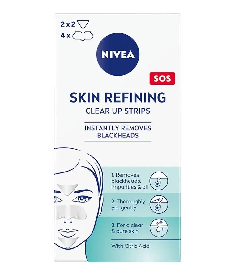 Nivea, Skin Refining Clear-Up Strips, plastry oczyszczające przeciw zaskórnikom, 6 szt.