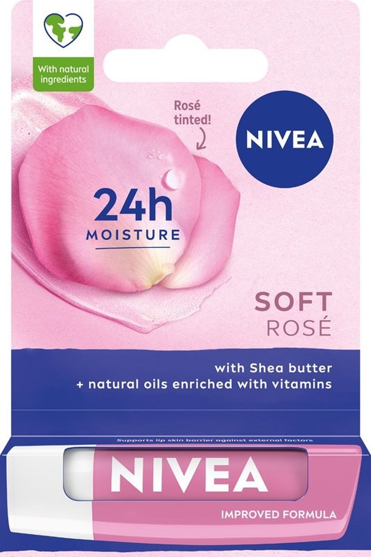 Nivea, Soft Rose, nawilżająca pomadka ochronna do ust, 48g